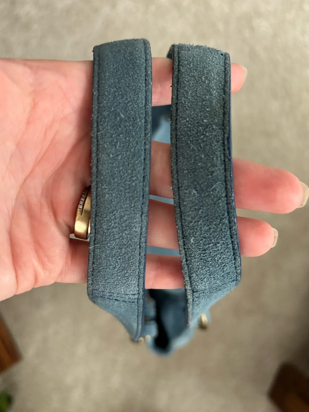 Vintage coach pool blue suede soho slim hobo bag